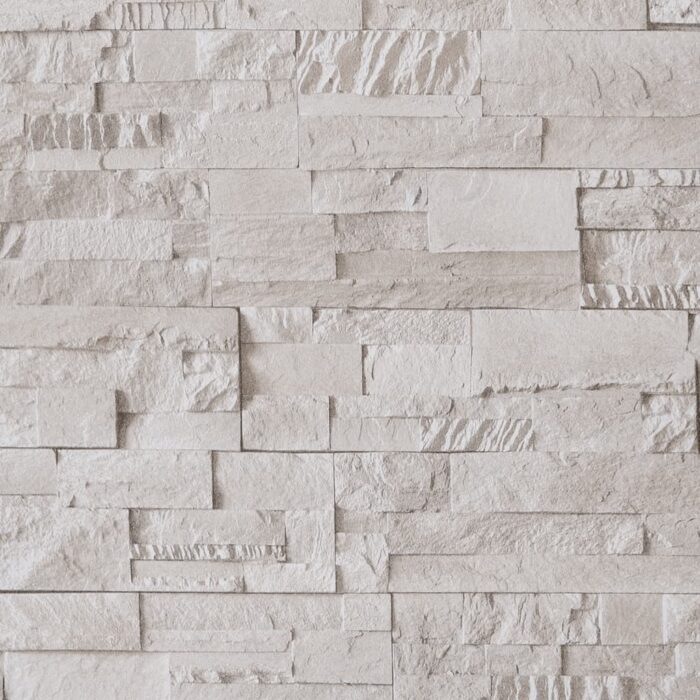 Papier peint 3D aspect de pierre crème 10x0,53 m non tissé – Image 5