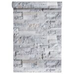 Papier peint 3D aspect de pierre gris marron 10x0,53m non tissé – Image 2