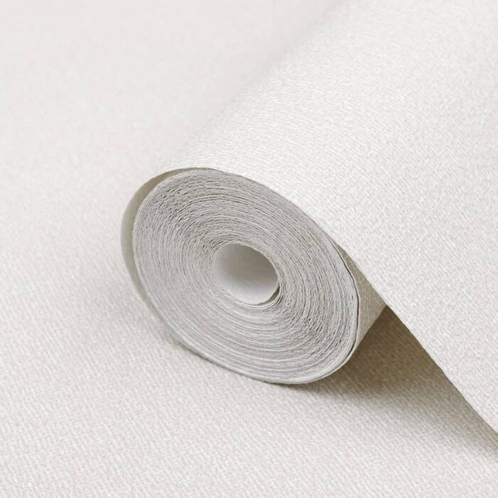 Papier peint 3D couleur unie blanc 10x0,53 m non tissé – Image 3