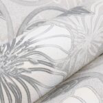 Papier peint 3D motif de fleur gris 10x0,53 m non tissé – Image 3