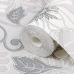 Papier peint 3D motif de fleur gris 10x0,53 m non tissé – Image 4