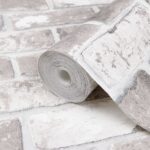 Papier peint 3D motif de brique gris 10x0,53 m non tissé – Image 4