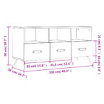 Meuble TV blanc 102x36x50 cm bois d'ingénierie – Image 10