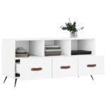 Meuble TV blanc 102x36x50 cm bois d'ingénierie – Image 2