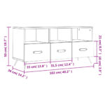Meuble TV chêne sonoma 102x36x50 cm bois d'ingénierie – Image 10