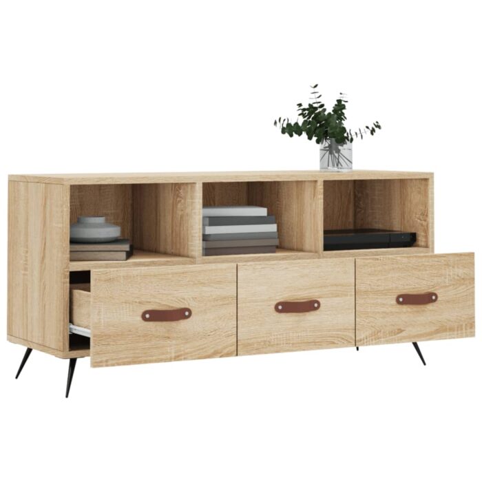 Meuble TV chêne sonoma 102x36x50 cm bois d'ingénierie – Image 2