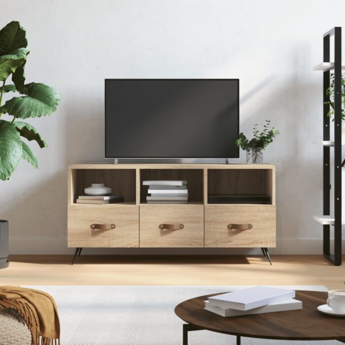 Meuble TV chêne sonoma 102x36x50 cm bois d'ingénierie – Image 1