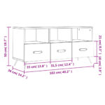 Meuble TV sonoma gris 102x36x50 cm bois d'ingénierie – Image 10
