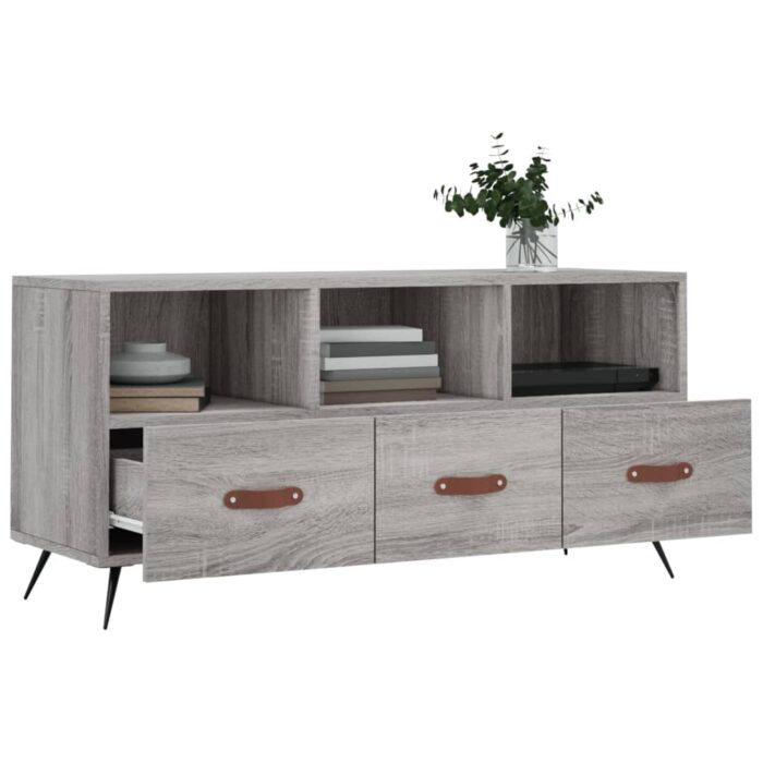 Meuble TV sonoma gris 102x36x50 cm bois d'ingénierie – Image 2