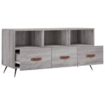 Meuble TV sonoma gris 102x36x50 cm bois d'ingénierie – Image 4