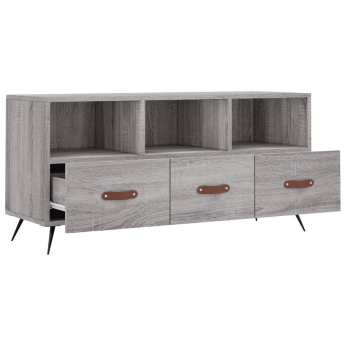 Meuble TV sonoma gris 102x36x50 cm bois d'ingénierie – Image 4