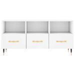 Meuble TV blanc 102x36x50 cm bois d'ingénierie – Image 3