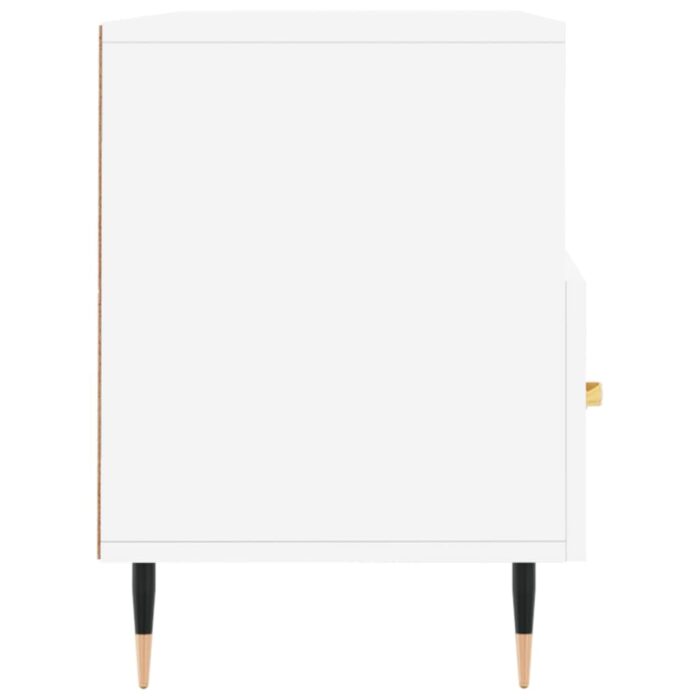 Meuble TV blanc 102x36x50 cm bois d'ingénierie – Image 5