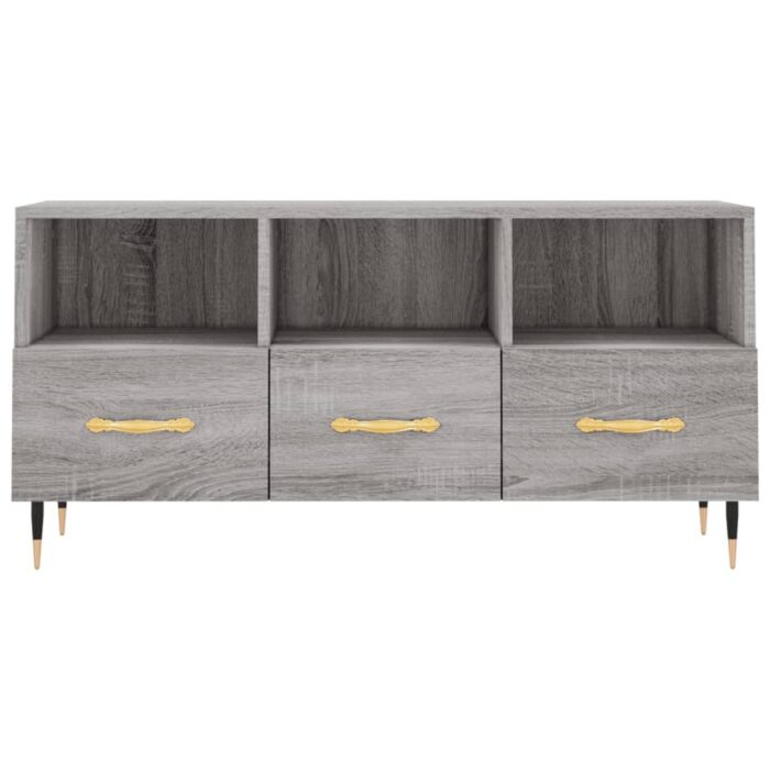Meuble TV sonoma gris 102x36x50 cm bois d'ingénierie – Image 3