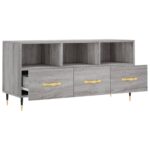 Meuble TV sonoma gris 102x36x50 cm bois d'ingénierie – Image 4