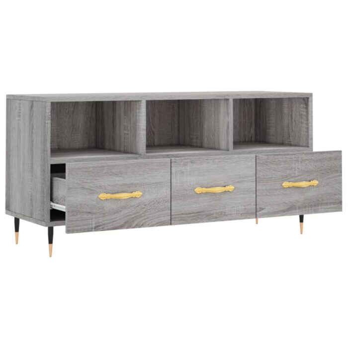 Meuble TV sonoma gris 102x36x50 cm bois d'ingénierie – Image 4