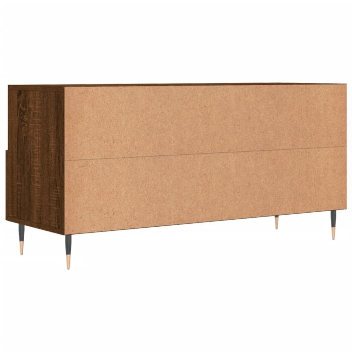 Meuble TV chêne marron 102x36x50 cm bois d'ingénierie – Image 6
