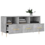 Meuble TV gris béton 102x36x50 cm bois d'ingénierie – Image 2