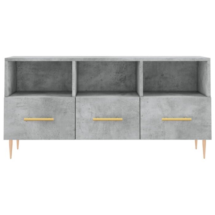 Meuble TV gris béton 102x36x50 cm bois d'ingénierie – Image 3