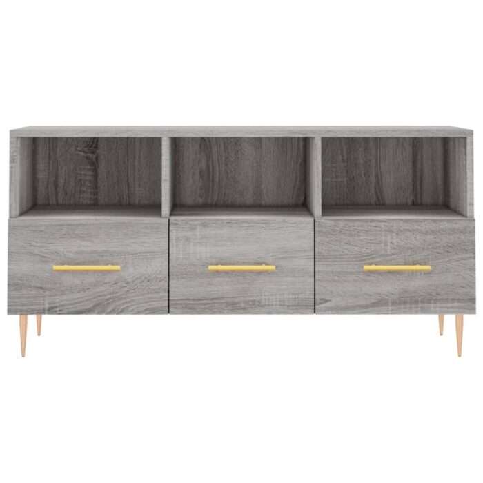 Meuble TV sonoma gris 102x36x50 cm bois d'ingénierie – Image 3