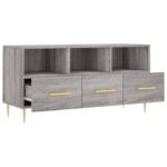 Meuble TV sonoma gris 102x36x50 cm bois d'ingénierie – Image 4