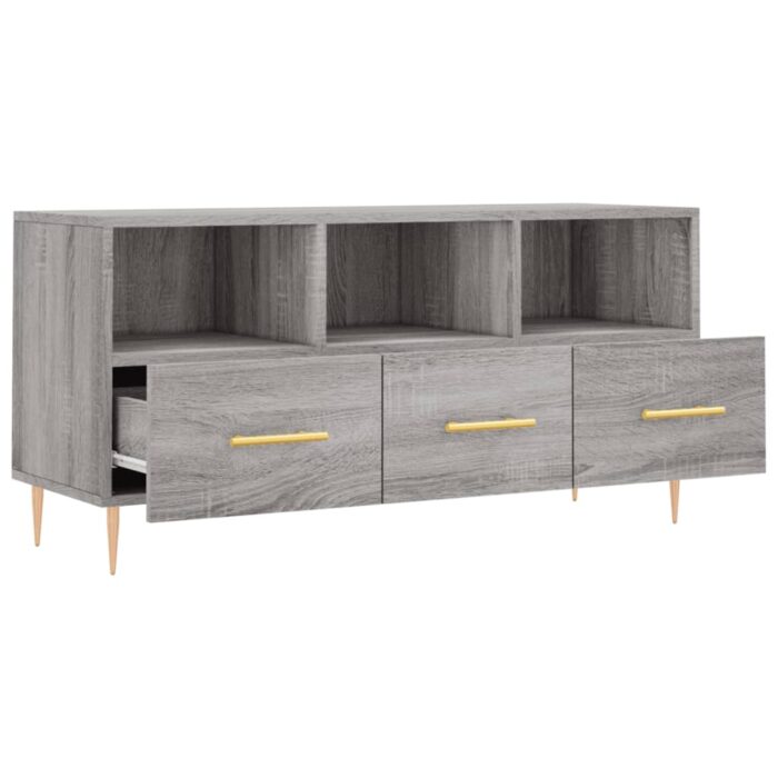 Meuble TV sonoma gris 102x36x50 cm bois d'ingénierie – Image 4