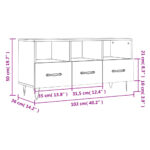 Meuble TV blanc 102x36x50 cm bois d'ingénierie – Image 10