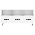 Meuble TV blanc 102x36x50 cm bois d'ingénierie – Image 3