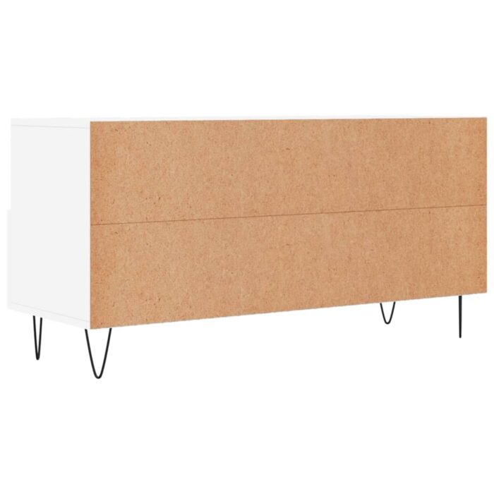 Meuble TV blanc 102x36x50 cm bois d'ingénierie – Image 6