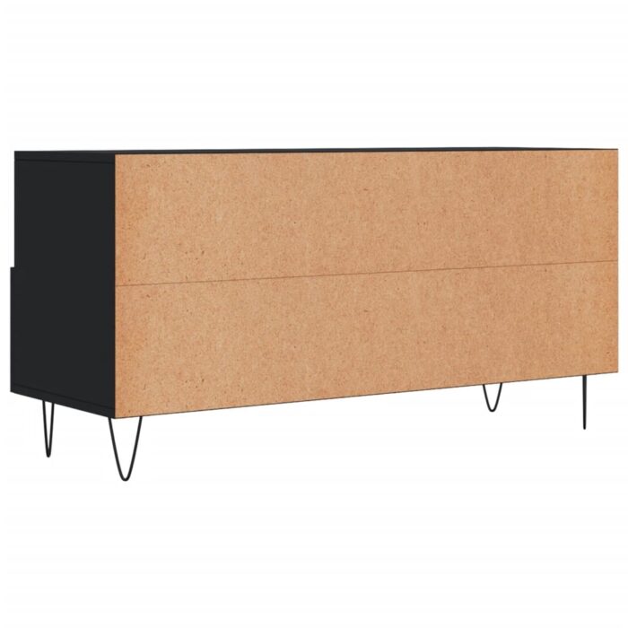 Meuble TV noir 102x36x50 cm bois d'ingénierie – Image 6