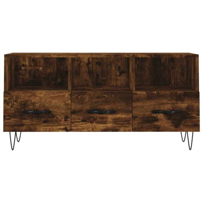Meuble TV chêne fumé 102x36x50 cm bois d'ingénierie – Image 3