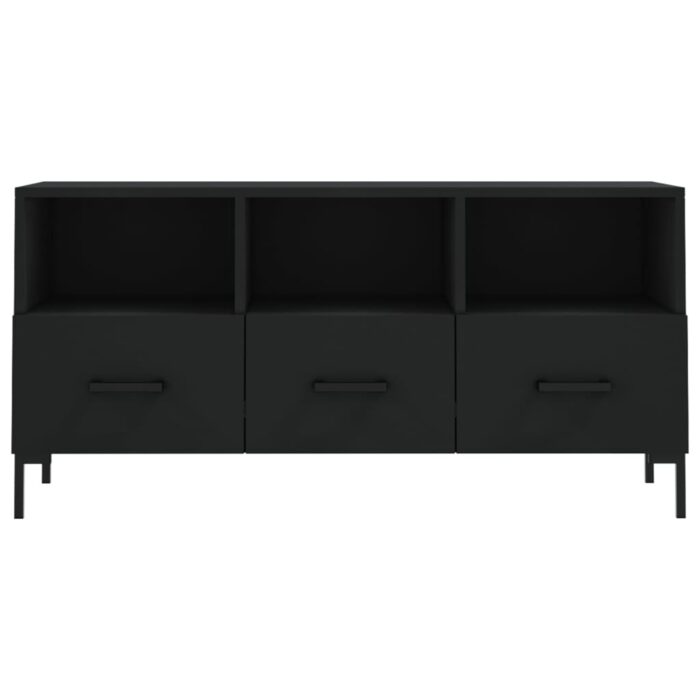 Meuble TV noir 102x36x50 cm bois d'ingénierie – Image 3