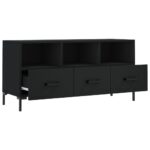 Meuble TV noir 102x36x50 cm bois d'ingénierie – Image 4