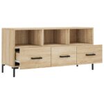 Meuble TV chêne sonoma 102x36x50 cm bois d'ingénierie – Image 4