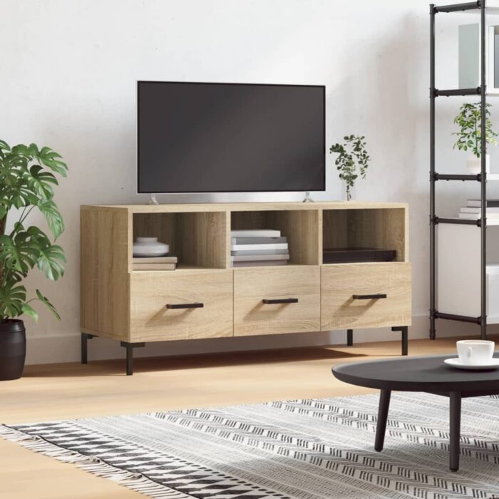 Meuble TV chêne sonoma 102x36x50 cm bois d'ingénierie – Image 1
