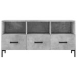 Meuble TV gris béton 102x36x50 cm bois d'ingénierie – Image 3