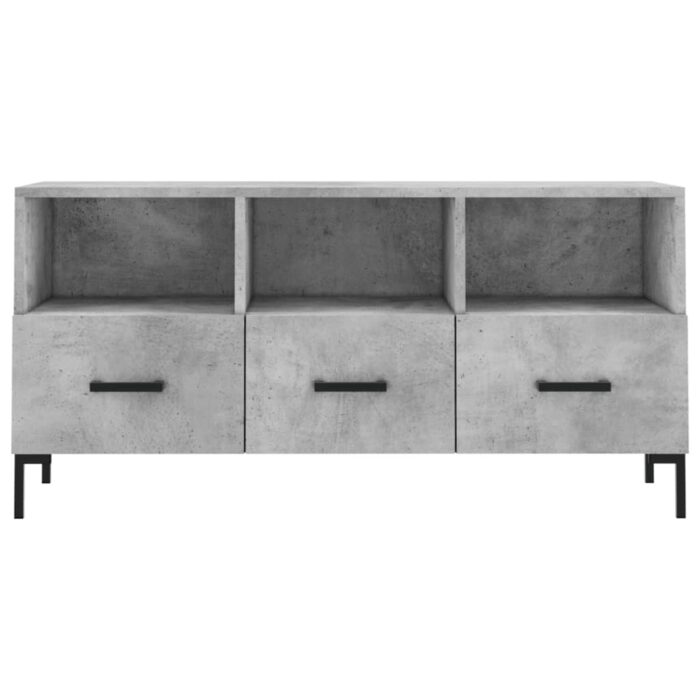 Meuble TV gris béton 102x36x50 cm bois d'ingénierie – Image 3