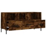 Meuble TV chêne fumé 102x36x50 cm bois d'ingénierie – Image 4