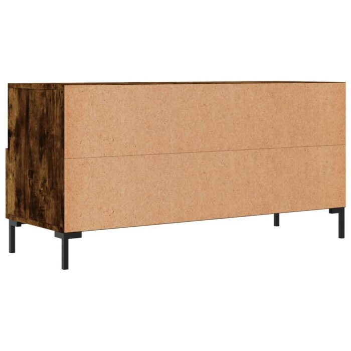 Meuble TV chêne fumé 102x36x50 cm bois d'ingénierie – Image 6