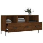 Meuble TV chêne marron 102x36x50 cm bois d'ingénierie – Image 2