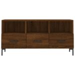 Meuble TV chêne marron 102x36x50 cm bois d'ingénierie – Image 3