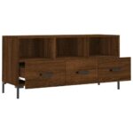 Meuble TV chêne marron 102x36x50 cm bois d'ingénierie – Image 4