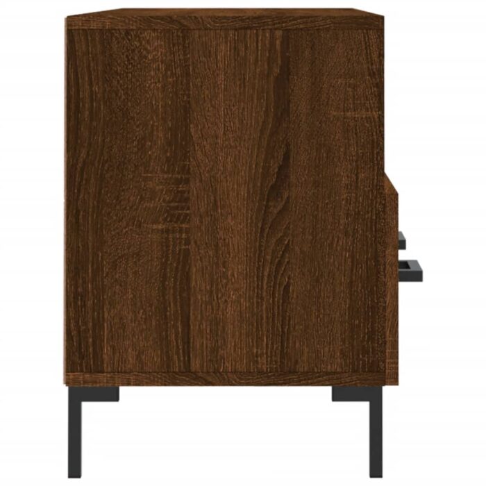 Meuble TV chêne marron 102x36x50 cm bois d'ingénierie – Image 5