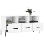 Meuble TV blanc 102x36x50 cm bois d'ingénierie – Image 2