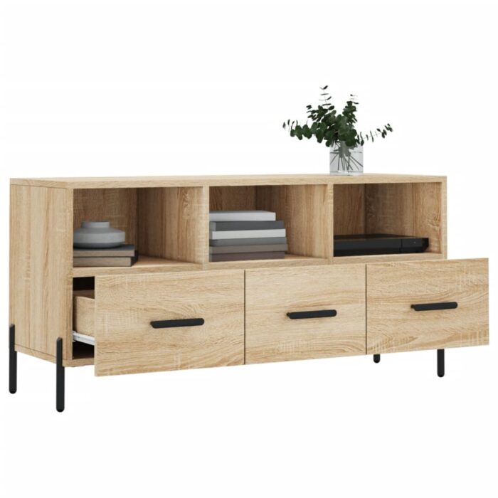 Meuble TV chêne sonoma 102x36x50 cm bois d'ingénierie – Image 2