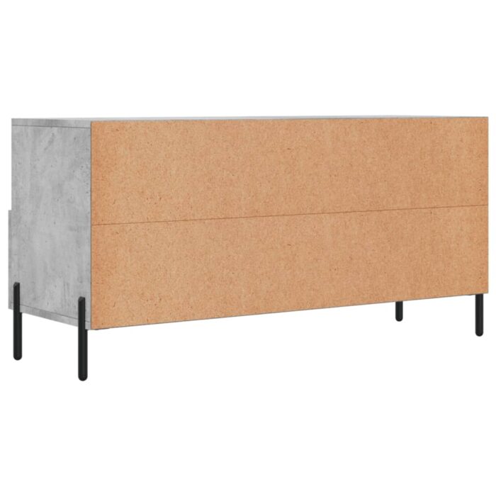 Meuble TV gris béton 102x36x50 cm bois d'ingénierie – Image 6