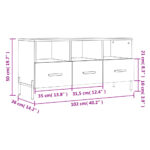 Meuble TV sonoma gris 102x36x50 cm bois d'ingénierie – Image 10