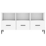 Meuble TV blanc 102x36x50 cm bois d'ingénierie – Image 3