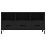 Meuble TV noir 102x36x50 cm bois d'ingénierie – Image 3