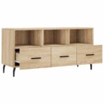 Meuble TV chêne sonoma 102x36x50 cm bois d'ingénierie – Image 4